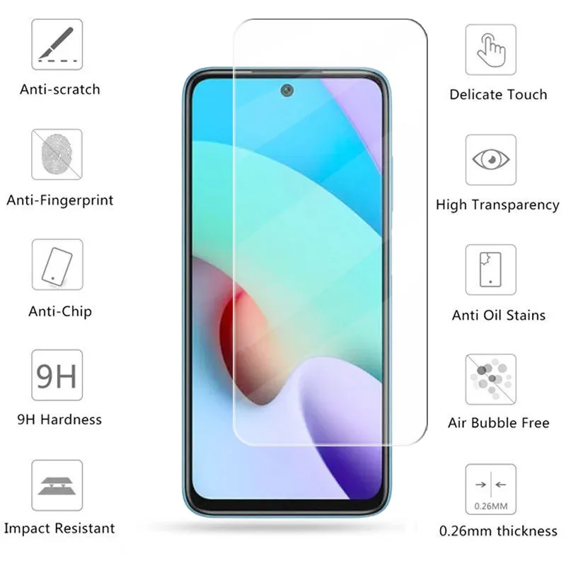 Full Cover Glass For Redmi 10 Tempered Glass For Redmi Note 11 10 9 Pro Screen Protector Phone Lens Film For Redmi Note 11 Pro
