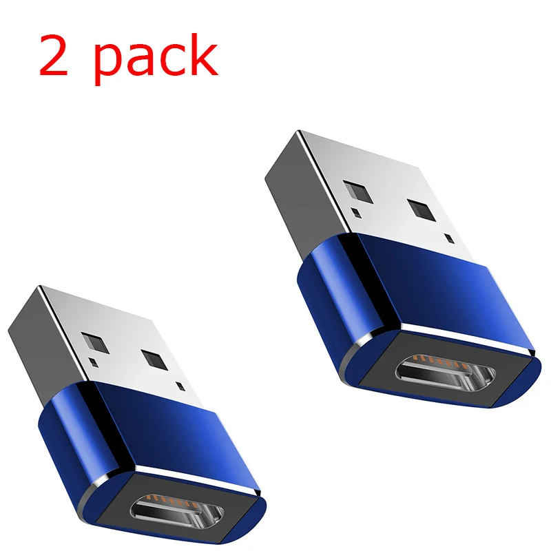 2 pack blue Otg type C Usb 3,0 Usb C type-c адаптер Tipo C Usbc Otg конвертер данных для samsung S10 S9 huawei Oneplus Xiaomi type c Otg Jack - Цвет: 2 pack blue