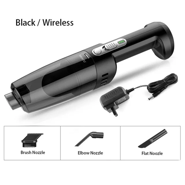 Black Wireless 120 Вт 4000Pa портативный автомобильный пылесос V01 автомобильный беспроводной пылесос CleanerMini аспиратор домашняя автомобильная техника Автомобильная электроника - Цвет: Black Wireless