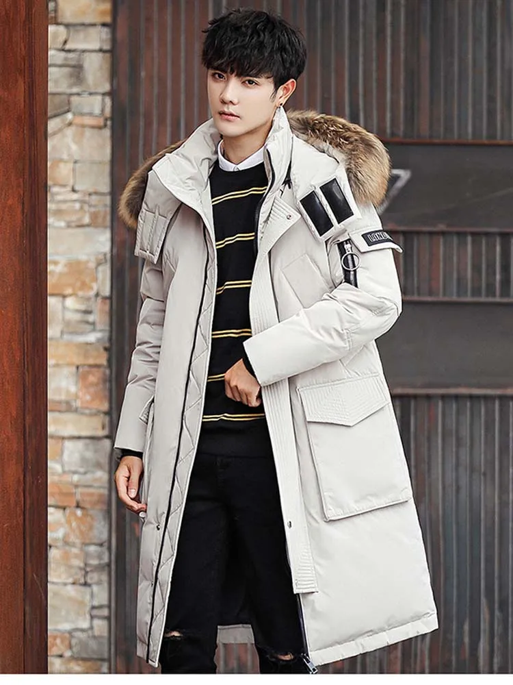 2022 Man's Duck Down Coat Puffy Parkas Big Boys Teen Winter Jacket Real Fur Collar Hooded Windbreaker for Male Plus Oversize 3xl