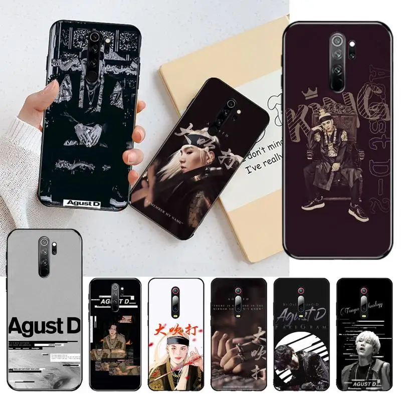 HPCHCJHM Agust D suga king черный чехол для телефона Redmi Note 9 8T 8A 7 6 6A Go Pro Max K20 | Мобильные