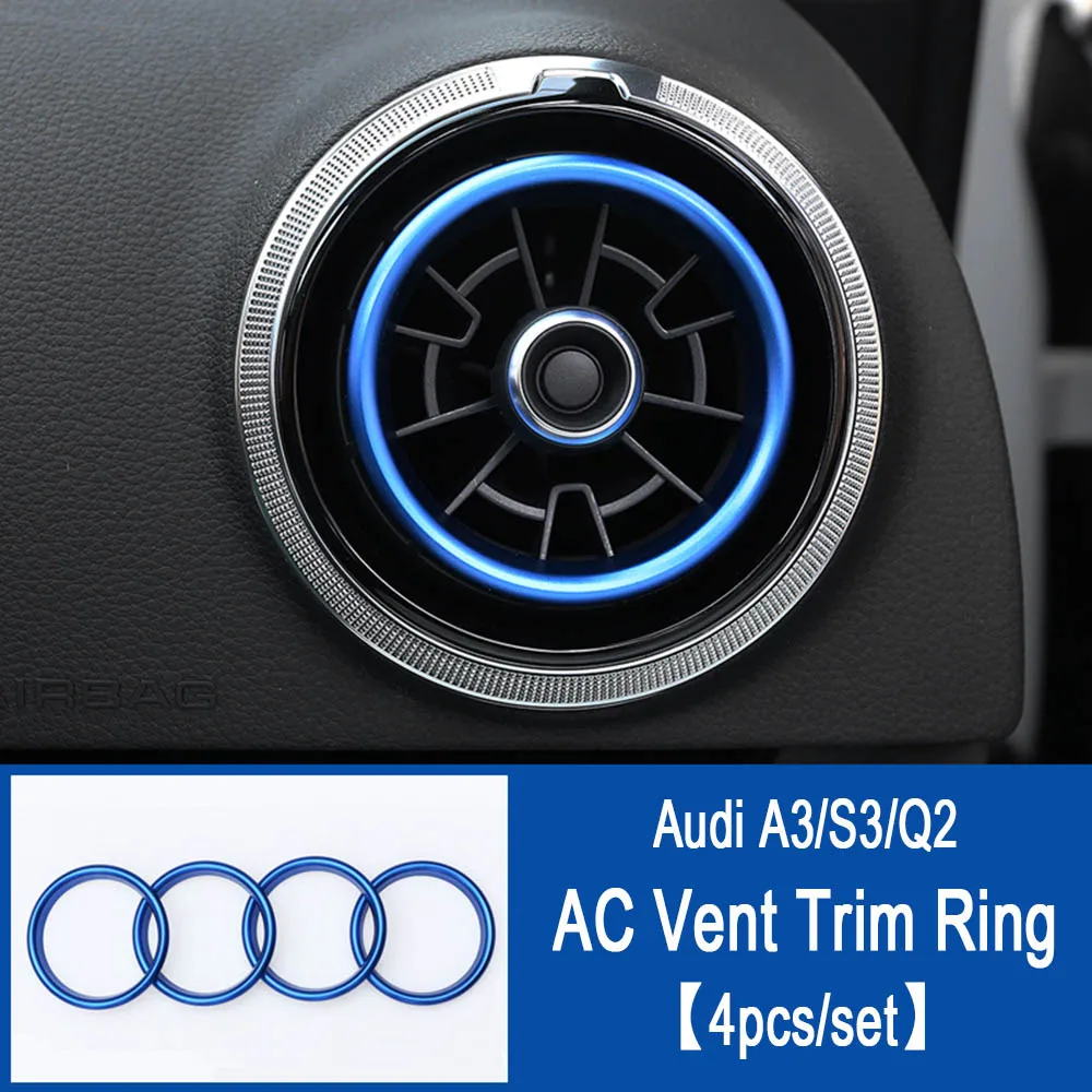 AC Vent Trim Rings Универсальный Автомобильный кронштейн для телефона Audi A3 S3 8 V, автомобильный держатель на вентиляционное отверстие, вращающийся на 360 градусов, поддержка мобильного телефона gps-аксессуары - Название цвета: AC Vent Trim Rings