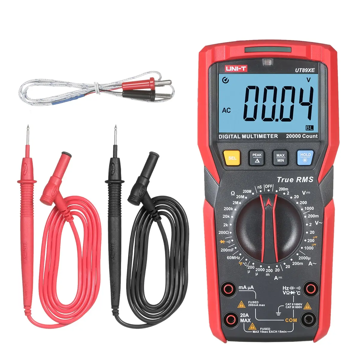 

UT89XE 2.8inch Digital Multimeter 20000 Counts True RMS Portable Universal Tester Voltmeter Ammeter Ohm Volt Amp Tester