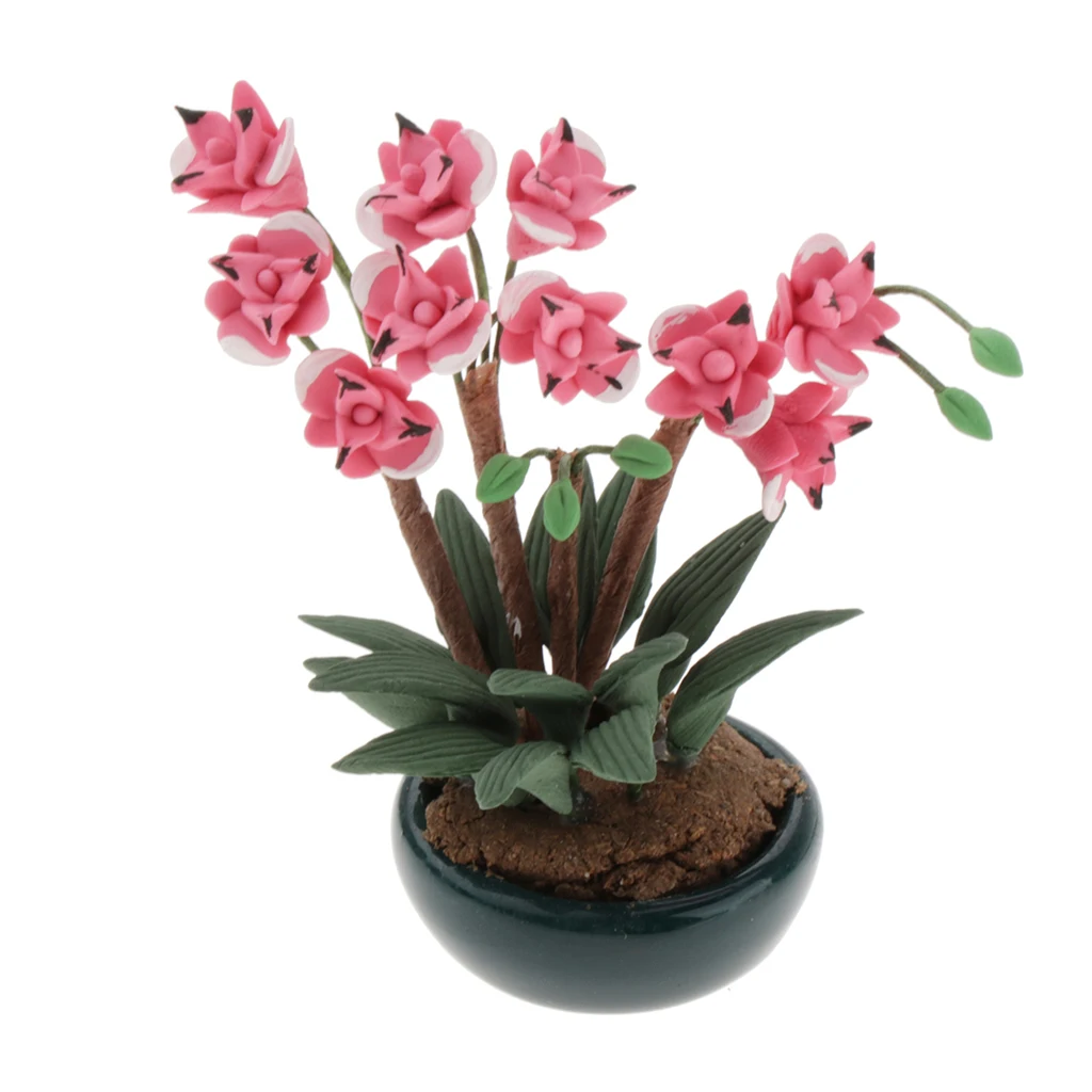 

1:12 Mini Dollhouse Miniature Plant Flower in Pot Fairy Garden Accessory