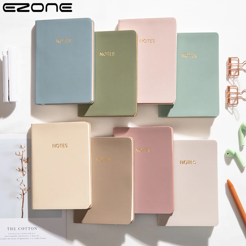 

EZONE Creative A6 PU Leather Notebook Student Mini Notepad Portable Pocket Book Hand Ledger Book School Office Stationery Supply