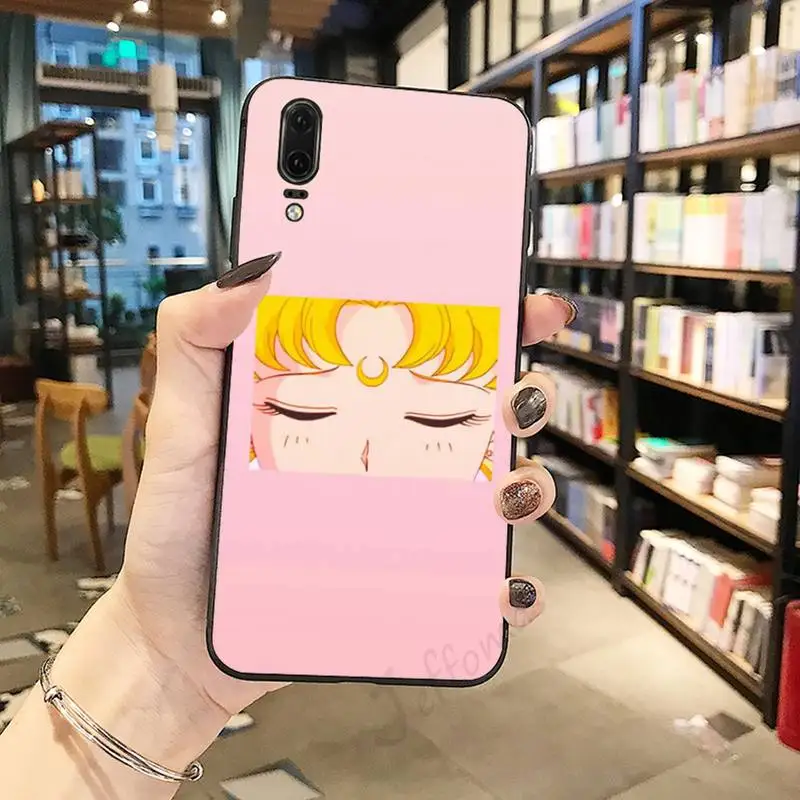 

Cute Cartoon blond girl Moon Phone Case For Huawei honor Mate P 10 20 30 40 Pro 10i 9 10 20 8 x Lite