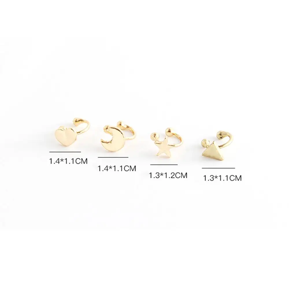 2 шт. Простой Имитация в форме сердца с рисунком пятиконечной звезды луна