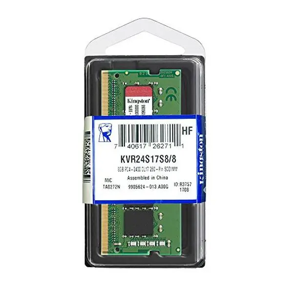Оперативная память Kingston 8 Гб DDR4 2400 МГц модуль KVR24S17S8/8 с функцией быстрой зарядки |