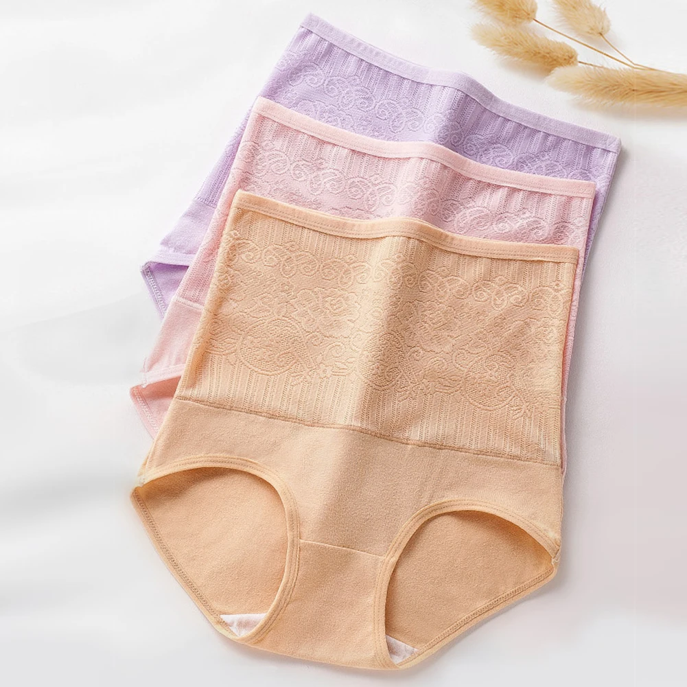 Для женщин Высокая Талия розой животик Управление лифт Хип хлопковые трусы