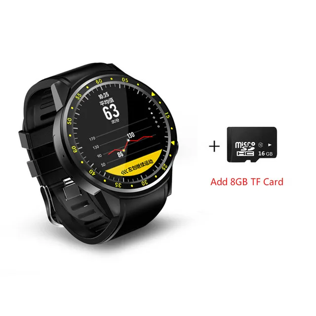 black 8GB Умные часы F1, мужские спортивные Смарт-часы с sim-картой, gps Поддержка, шагомер, Bluetooth, 4,0, камера, наручные часы для женщин, для IOS, Android, телефона - Цвет: black 8GB