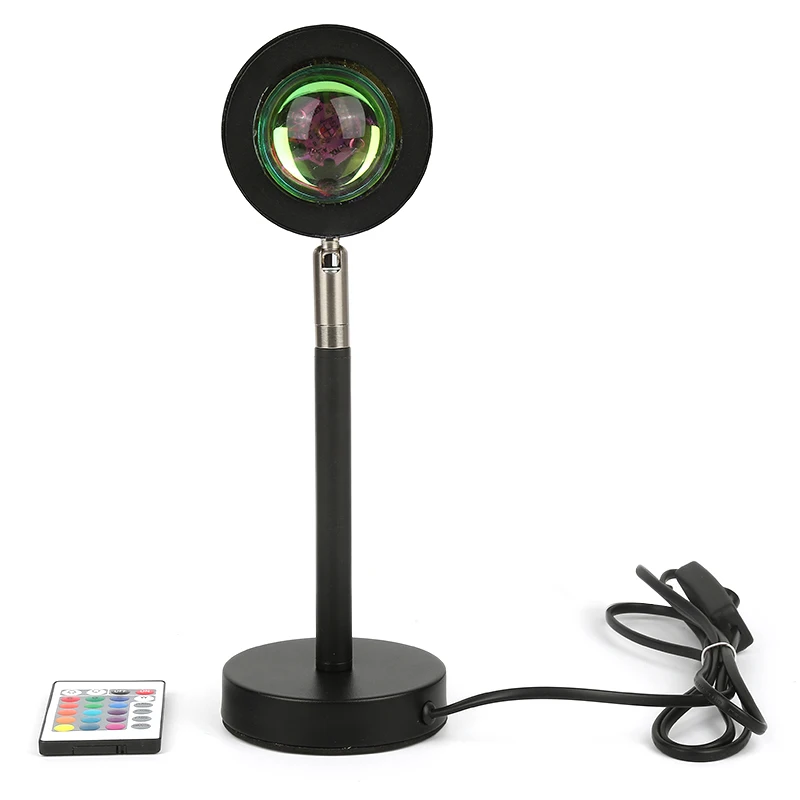 

USB/US Standard Rainbow Sunset Projector Atmosphere Led Night Light Home Coffe Shop Background Wall Decoration Colorful Lamp HOT