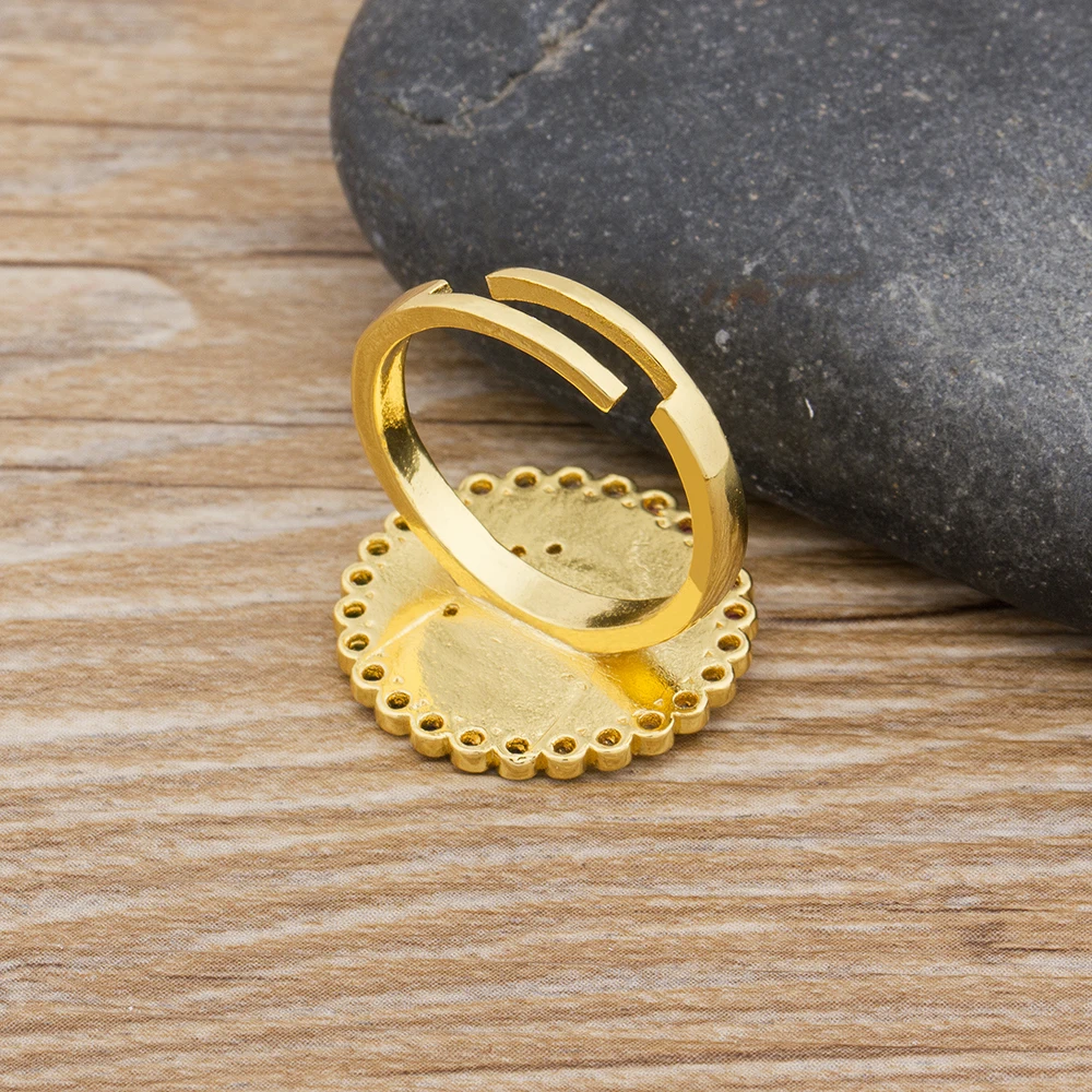 

2020 New Design Classic Red/Black/White Colors Round Moon Rings For Women Charm Fingers Ring Copper CZ Factory Jewelry Wholesale