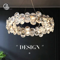 nordic chandelier luxury led crystal pendant lights for dining room living room decorative romantic bedroom e14 bulb lighting