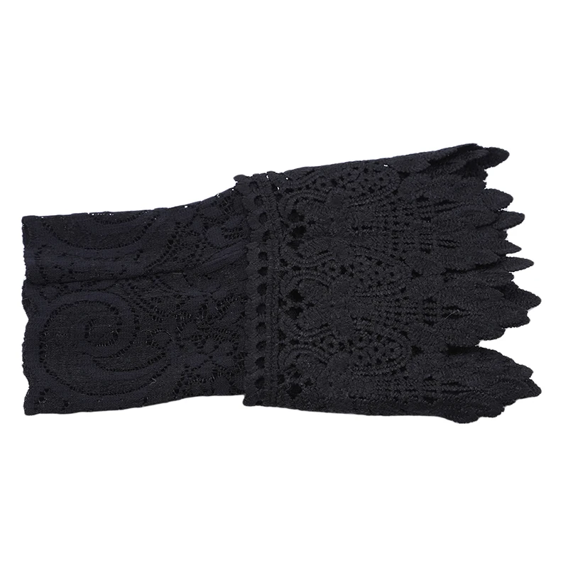 Женские кружевные плиссированные с рюшами и ложными манжетами цветочным