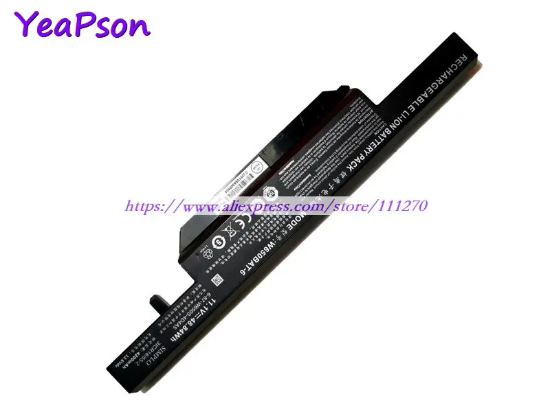 Yeapson 11 1 V 4400 мАч натуральная W650BAT 6 87 W650S 4D4A2 ноутбук Батарея для Clevo W651SC W650SC W651SZ W665SZ