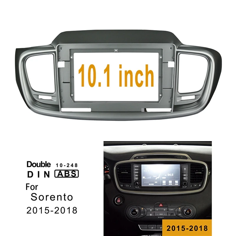 

Car Stereo Radio DVD Fascia Panel Plate Trim Kit Frame 10.1Inch for KIA Sorento 2015-2018 Refitting Fascia Panel