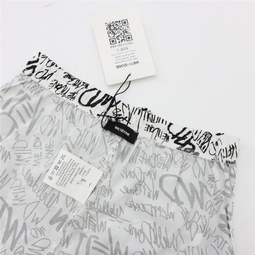 

We11done Sweatpants Men Women 1:1 High quality Black white Graffiti Full Pants Welldone Trousers