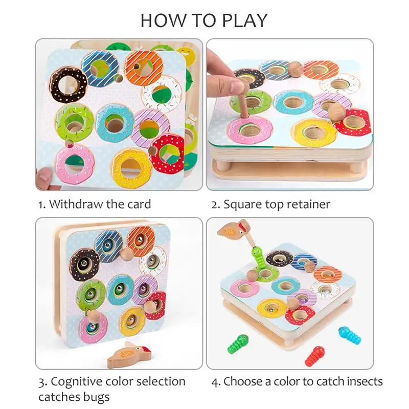 Игрушка Монтессори для малышей 1 комплект деревянная игрушка ловли птиц