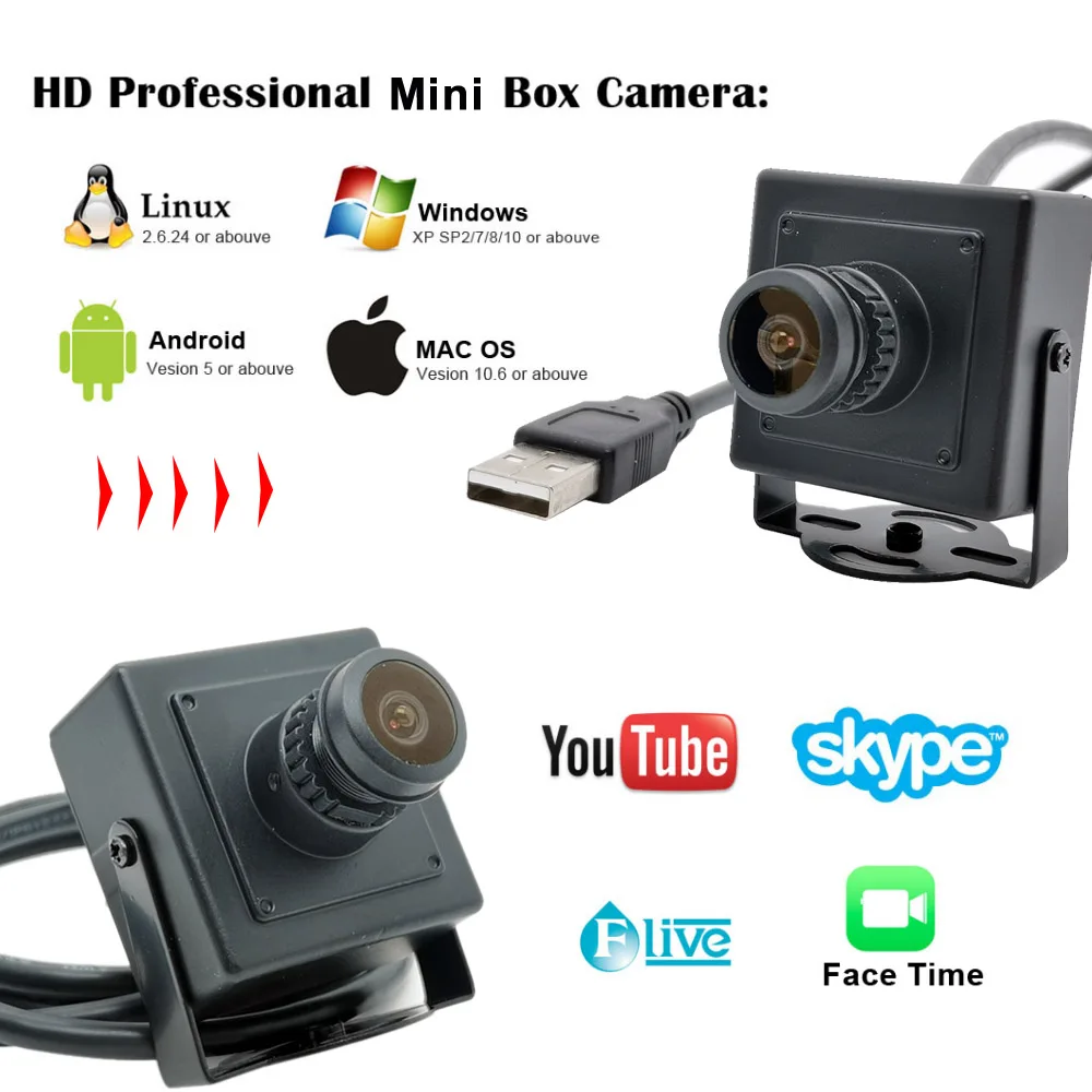 Широкоугольная веб-камера с углом обзора 1080 градусов Full Hd 180 P USB-кабель рыбий глаз