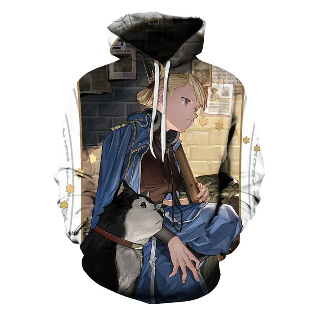 Толстовка Мужская/Женская с 3d-изображением стального алхимика Осень-зима |