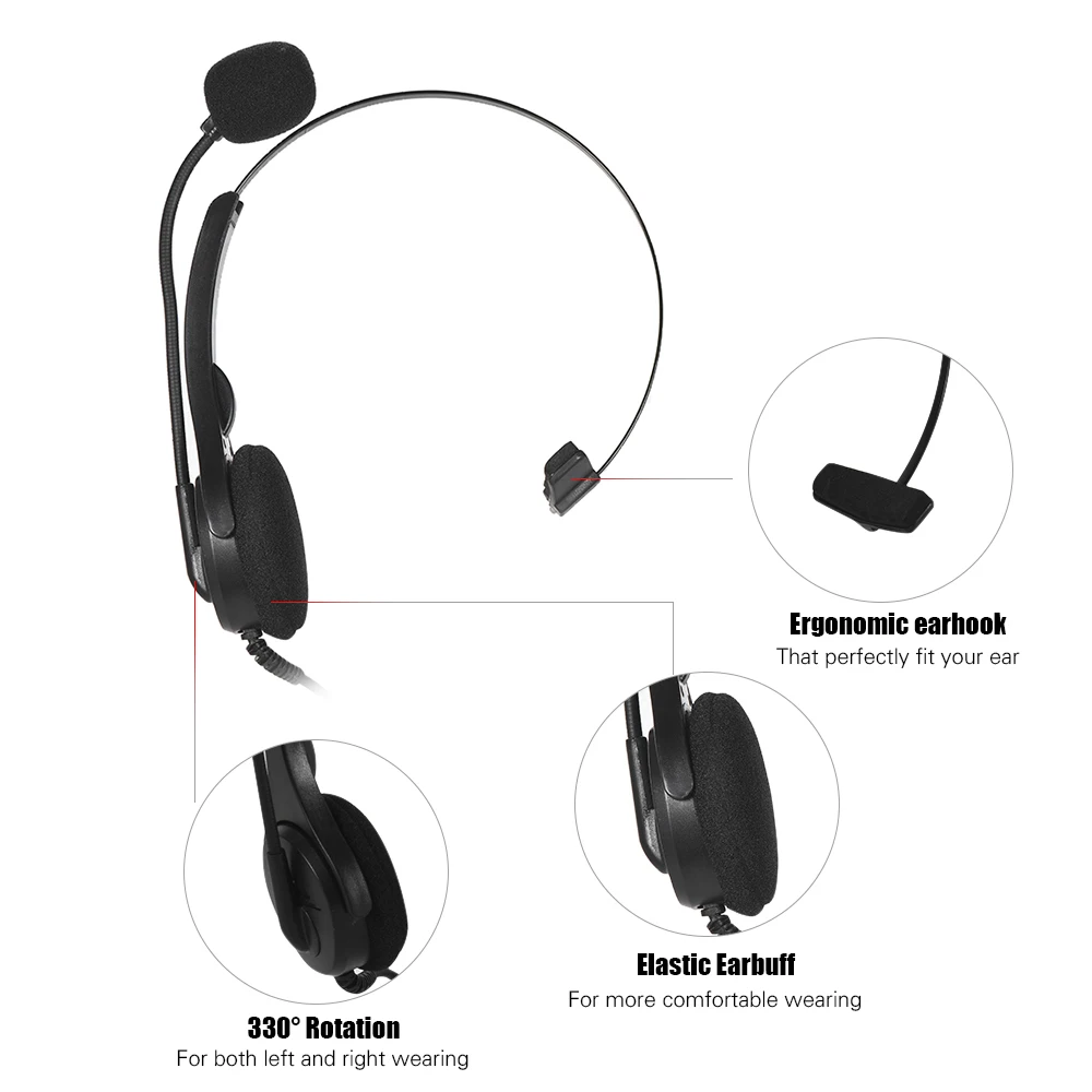 Телефонный комплект Telefon портативный колл-центр с защитой наушников Гибкий