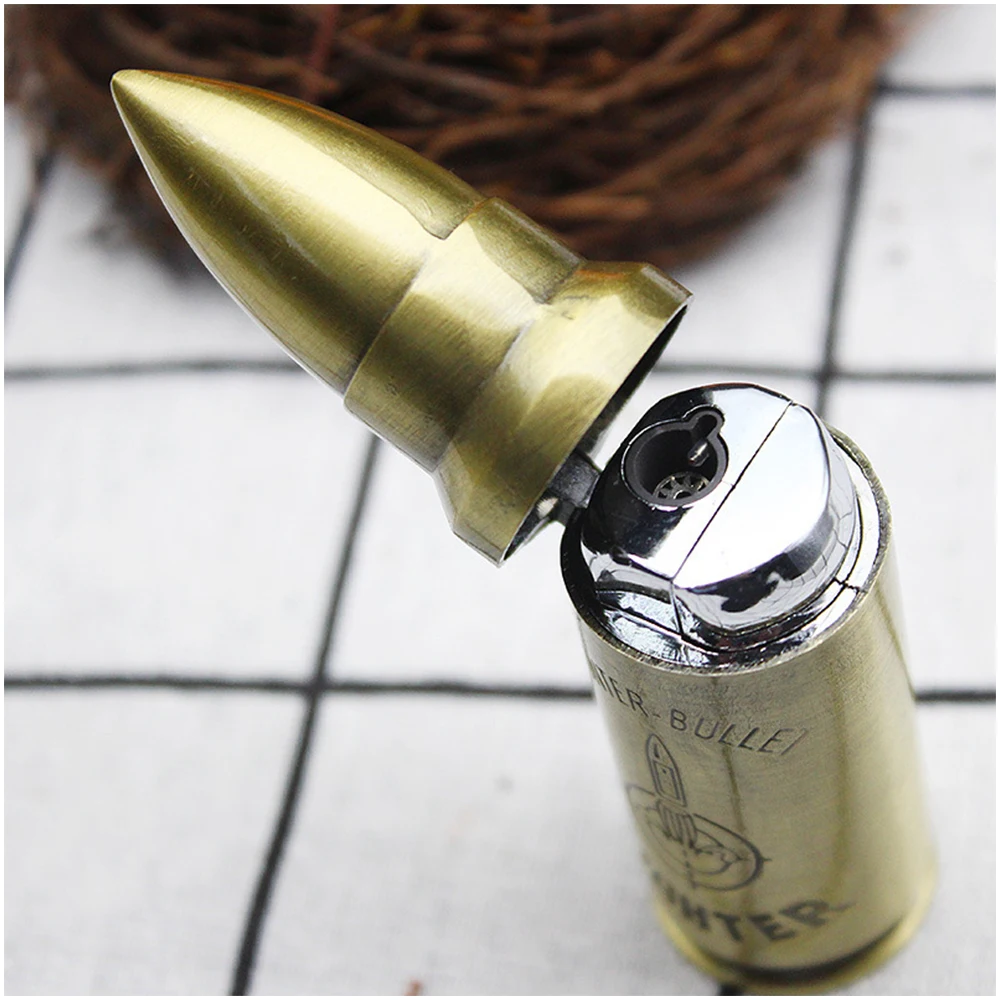 Новая креативная металлическая пуля зажигалка с дозаправкой Военная ветрозащитная Зажигалка высокого качества Мужская Настройка Подарочная зажигалка