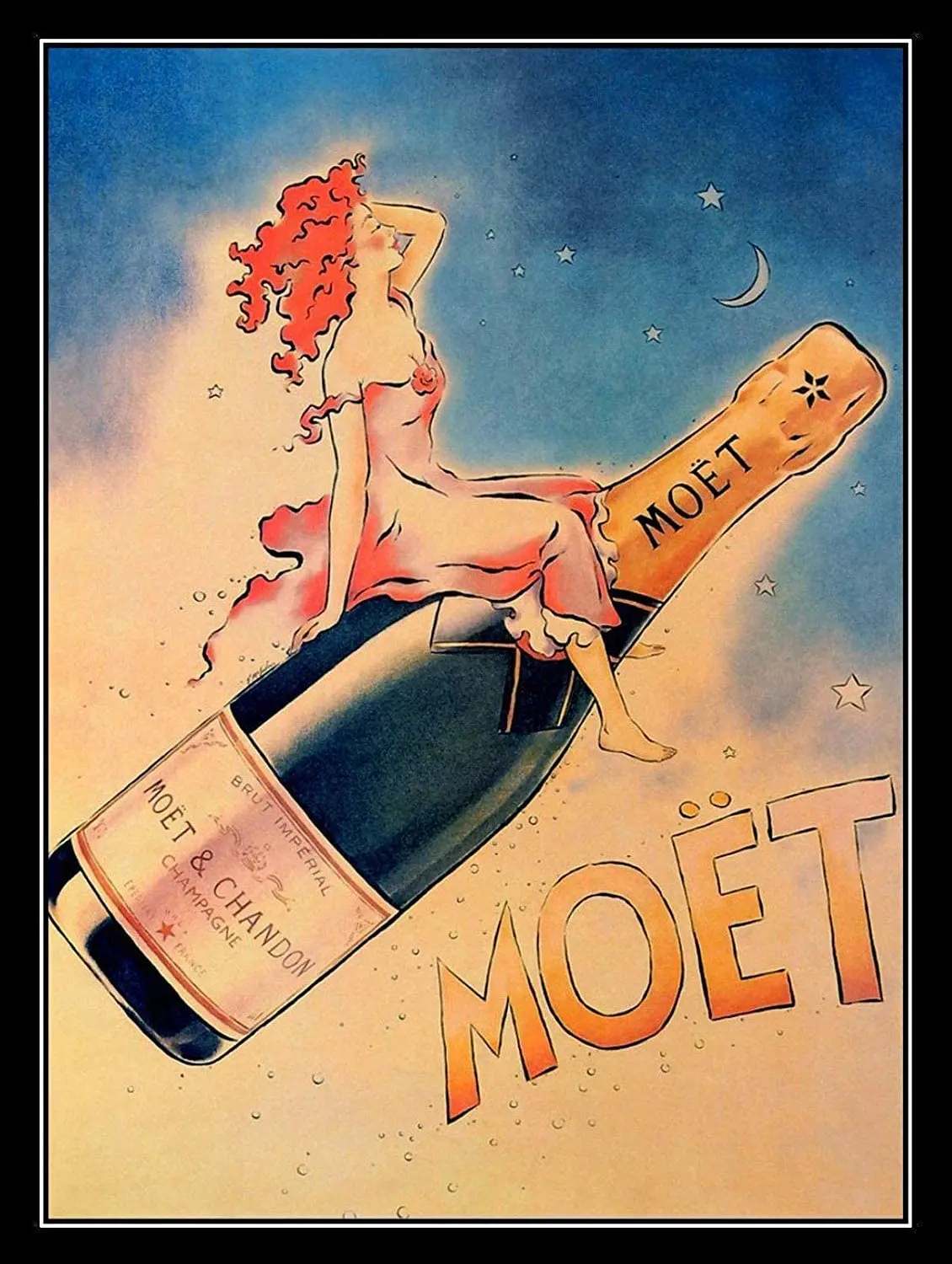 

Moet and Chandon Retro Metal Tin Sign Plaque Poster Wall Decor Art Shabby Chic Gift Metal Plate Metal Modern Rectangle