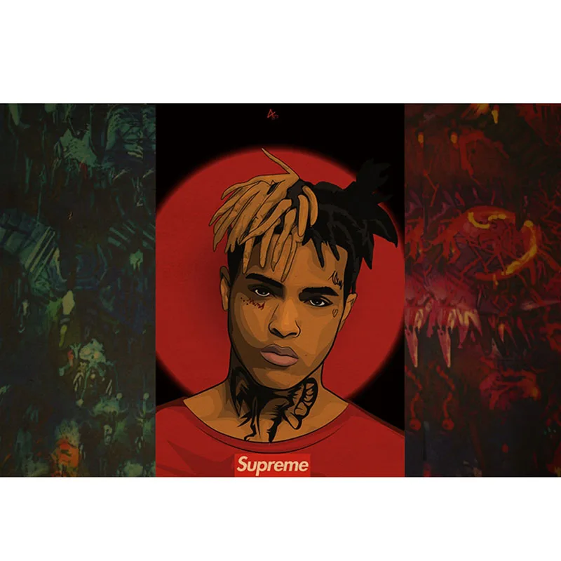 Уютный момент XXXTentacion постер lil peep хип хоп художественный крафт бумага винтажная