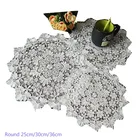 Элегантный белый кружевной круглый коврик с вышивкой для стола, Рождественская подушечка ткань, чашка для чая, салфетка под тарелку, кружка, Свадебная подставка под стакан для кухни