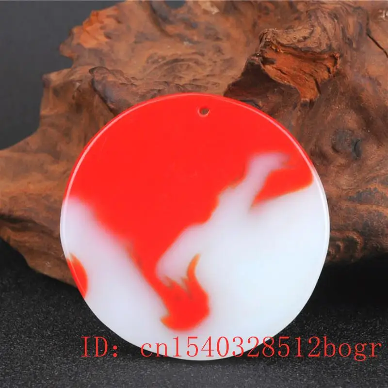 Нефритовый Кулон тайчи для мужчин красные белые китайские украшения резное