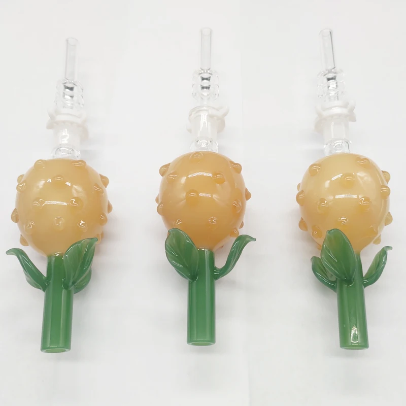 

Nectar 4.5 inch Pineapple Design Nector Collectar Kit Honey Straw with 10mm quartz tip with10mm plastic clip