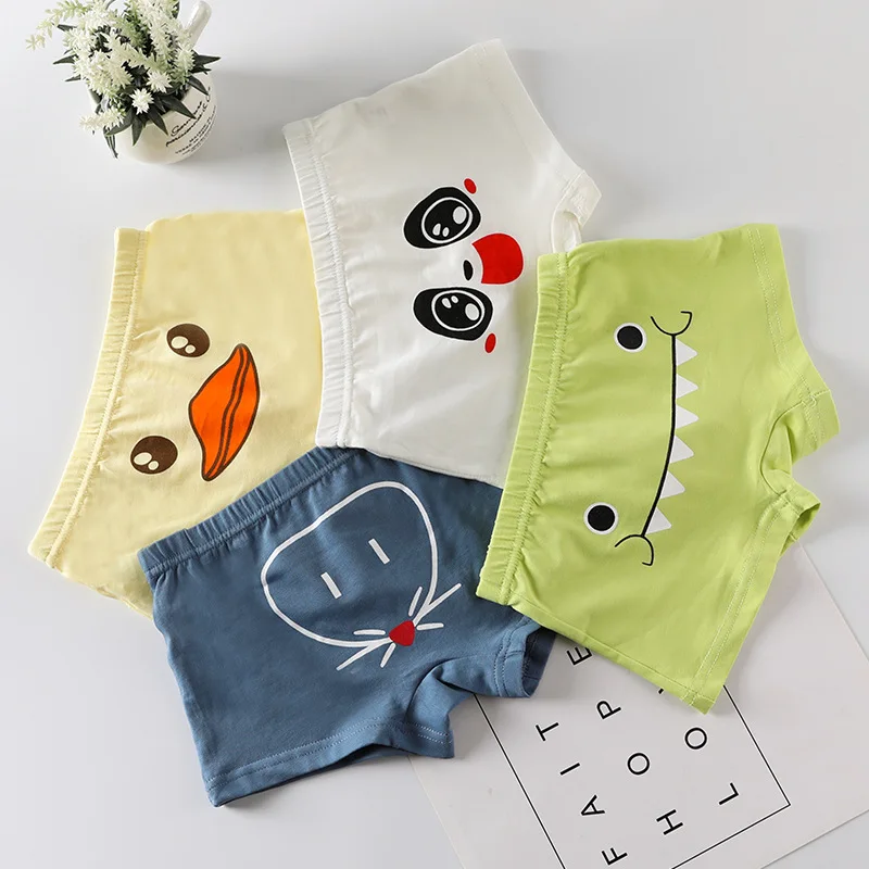 Детское хлопковое нижнее белье из 4 предметов для детей от 3 до 12 лет трусы-боксеры