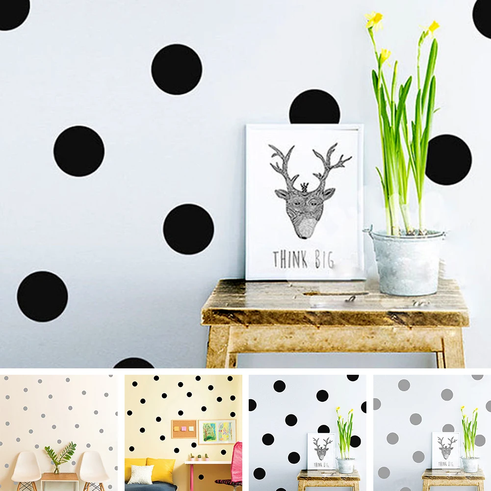 Золотая Настенная Наклейка в горошек 3 см * 54 шт./5 м 20 шт. черная серая детская