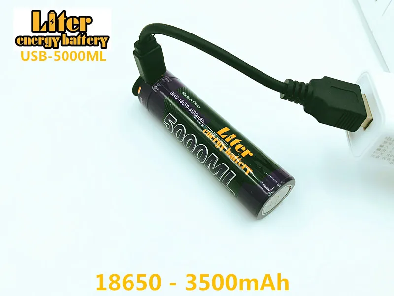 6 шт литровый аккумулятор USB 18650 3500mAh 3 7 V Li Ion Rechargebale батарея 5000ML li ion +