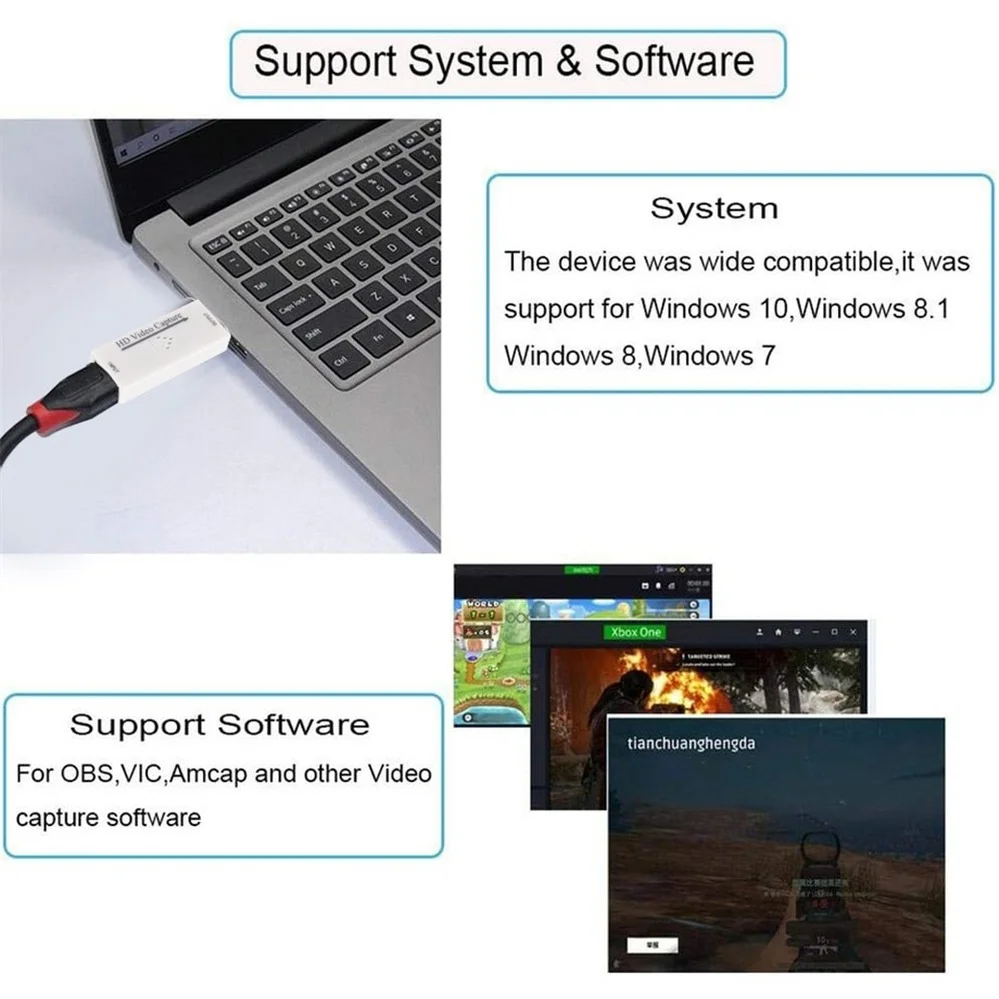 PzzPss Mini HD 1080P HDMI к USB 2 0 Карта видеозахвата игровая запись коробка для компьютера