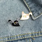Новая модная мультяшная универсальная брошь в виде кошки Инь и Янь из сплава с милым котом капающей масляной булавкой аксессуар для одежды значок