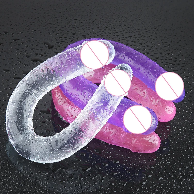 Желе фаллоимитатор реалистичный u образный анальный большой двойной головкой