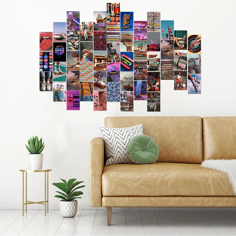 50 шт. в стиле ретро 80-х эстетическая картина для набора настенных коллажей В Стиле