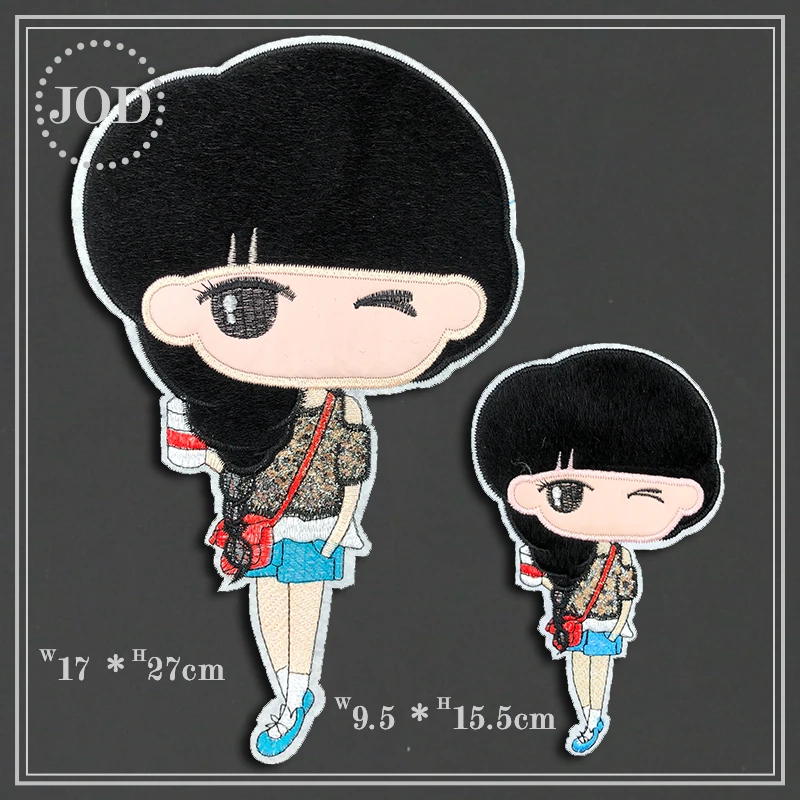 Милая Одежда для девочек с вышитыми рисунками Большие нашивки Нашивки сумок