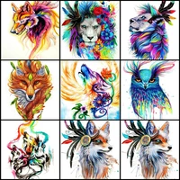 5d diy colorful diamond painting animals lion wolf full round square picture of rhinestones diamond embroidery mosaic home decor