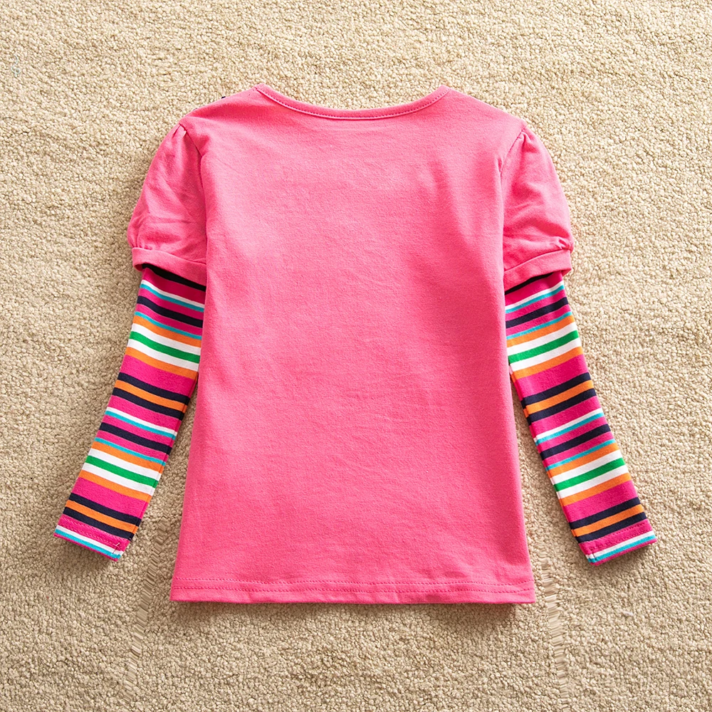 JUXINSU/хлопковая футболка с длинными рукавами для девочек осенне-зимняя