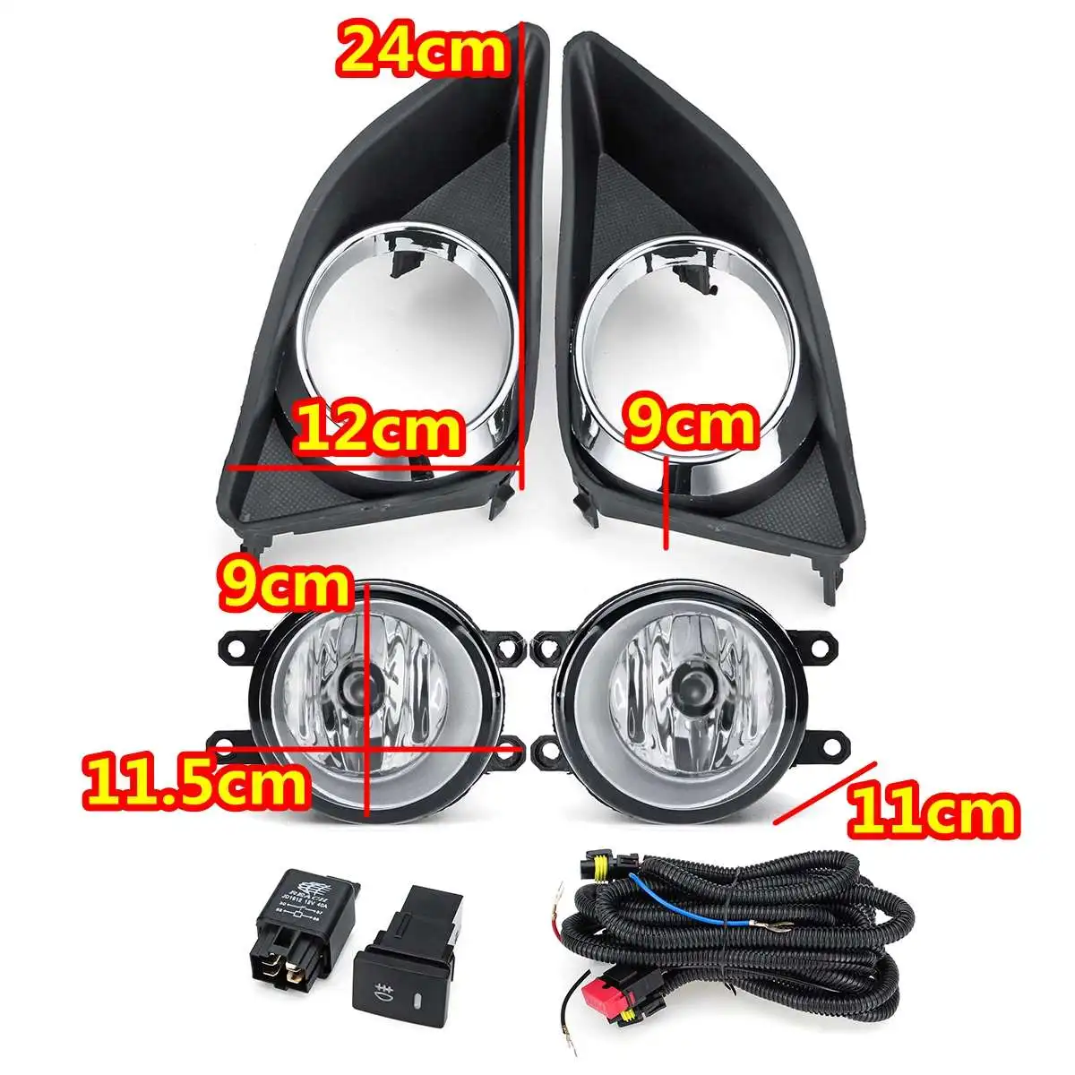 1 пара автомобиля 12v переднего бампера Туман светильник с лампой крышка комплект