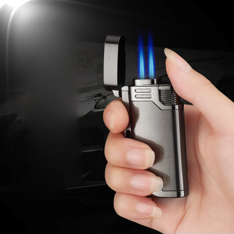 Новый необычный фонарь двойной пламени прикуривателя маленький пистолет