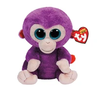 15 cm ty beanie big eyes purple monkey with orange ears cute plush toy animal doll children accompany sleeping toy birthday gift