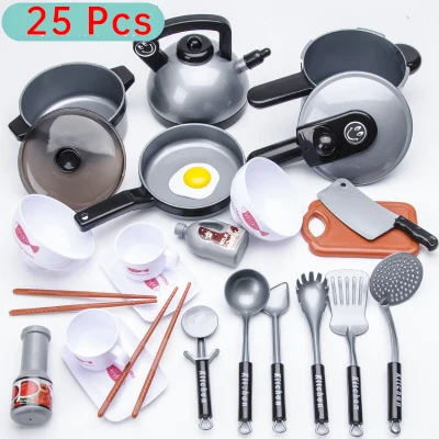 25 Pcs Новинка, 1 набор, игрушка для ролевых игр, Детская микроволновая печь, Детская кухонная игрушка, игрушечный чайник, Малая бытовая техника, игрушка для приготовления пищи, D151 - Цвет: 25 Pcs