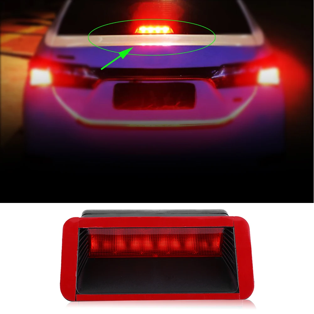 

5 LED 12V Universal Car High Mount Rear Third 3rd Brake StopTail Light Third Brake Light Red low power consumption energy saving
