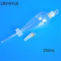 2 piecespack 250ml glass separating funnel with glass stopper screw tap separatory funnel laboratory glassware free shipping