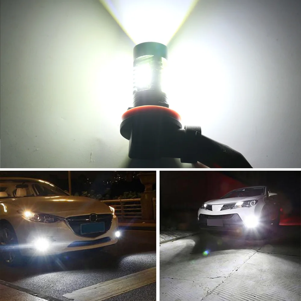 

ANMINGPU 2X H16 5202 Led Fog Lights H11 H8 H9 HB3 9005 HB4 9006 H7 Led Bulbs PSX24W PSX26W P13W Led Car Fog Lamp 21SMD 3030Chips