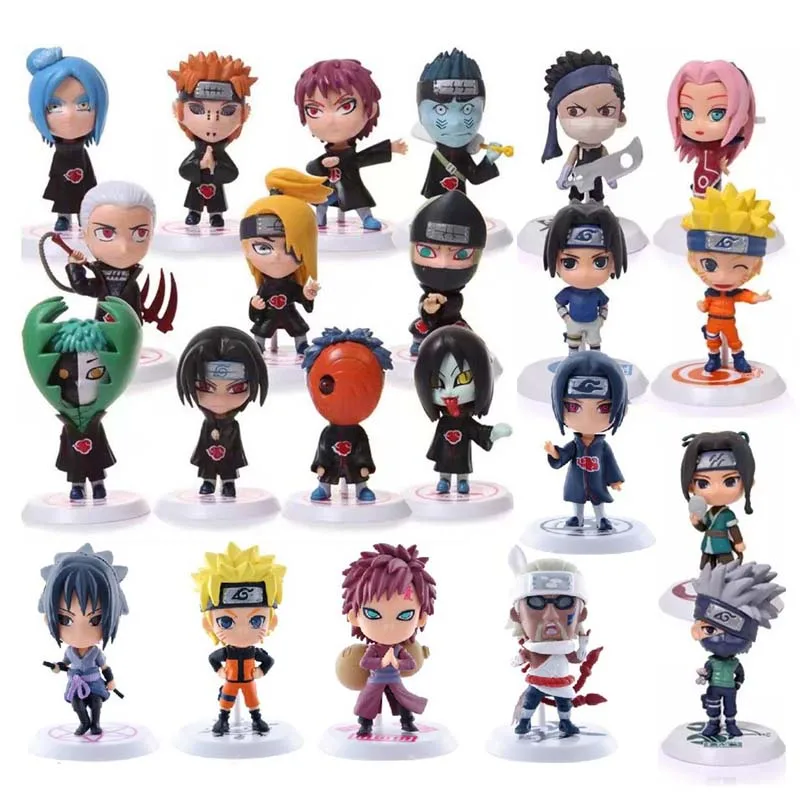 

Anime Shippuden Anime PVC Action Figure Hatake Kakashi Sasuke Itachi Statue Collectible Toy Dolls Kid Gifts Q Version Random One