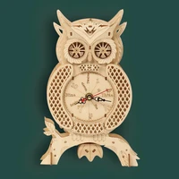 3 kinds owl wooden clock 3d puzzle cartoon wood model handmade toys for adult kids birthday gifts wooden puzzle